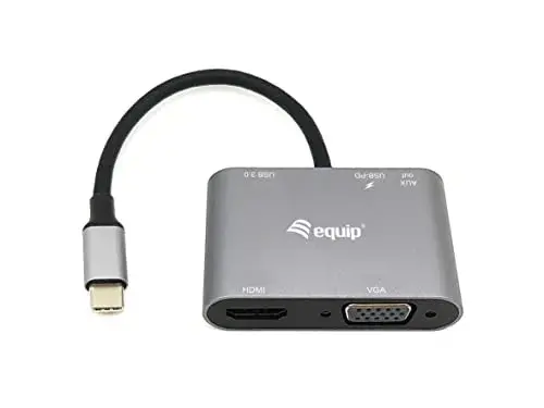 Equip Adaptador USB-C 5 em 1 HDMI VGA HD15 USB PD 100W