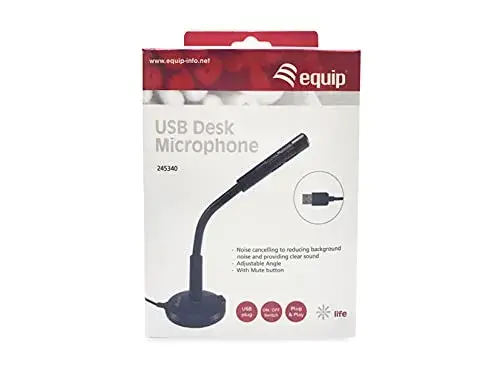 Equip Microfone de Mesa USB Alto Desempenho com Interruptor Silencioso
