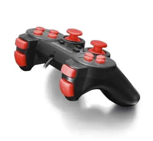 Esperanza EGG102R Com fios USB 2.0 Gamepad Deportivo Preto, Vermelho