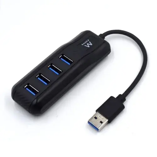 Ewent EW1138 Hub USB 3.2 Gen 1 tipo-A 4 portas