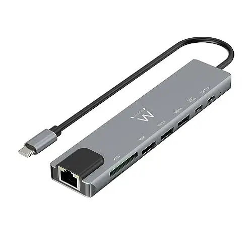 Ewent EW1146 HUB USB-C 8 em 1 USB-C 8 portas