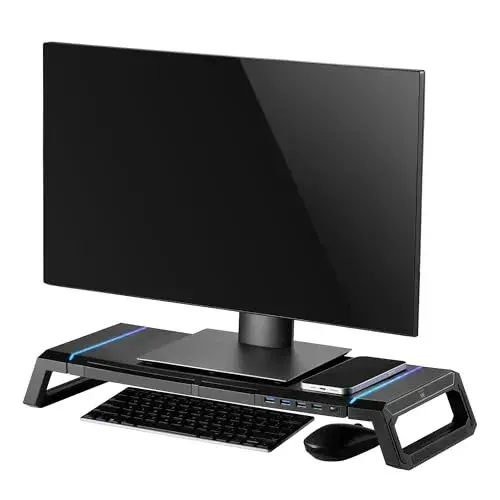Ewent EW1268 Suporte para Monitor 27 Polegadas Preto com Hub USB 3.0