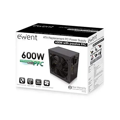 Ewent 600W EW3908 ATX 3.1 Black