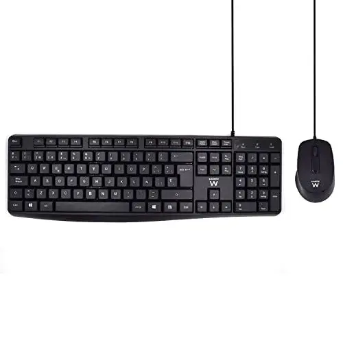 Ewent EW3006 Teclado USB QWERTY Espanhol Preto com Mouse