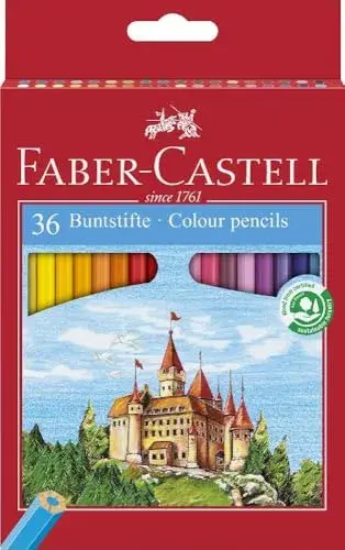 Faber-Castell Lápis de Cor Hexagonais 36 cores brilhantes