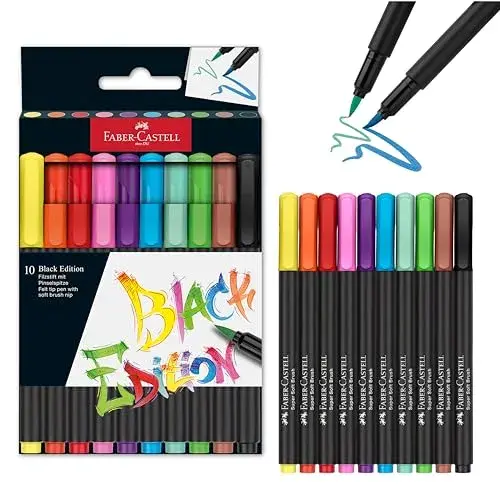 Faber-Castell Marcador Feltro Black Edition Ponta Pincel 10x