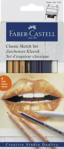 Faber-Castell Conjunto de Desenho Multicolor com Lápis Pastel e Esfuminho