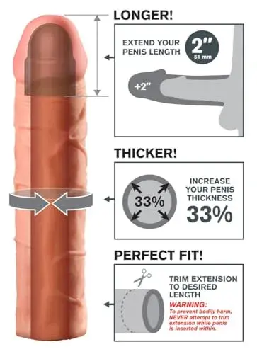 Fantasy X-Tensions Perfeito Extensão de Pênis Ajustável 51mm