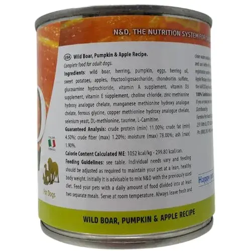 Farmina ND Pumpkin Javali & Maçã 285g Ração Úmida