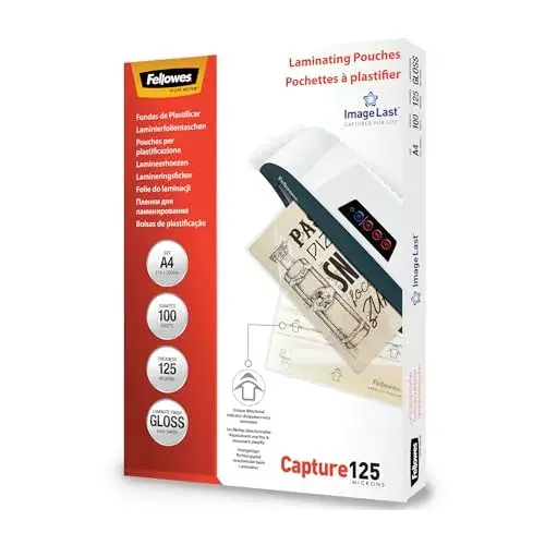 Fellowes Capas plastificar 125 micrões A4 100 un