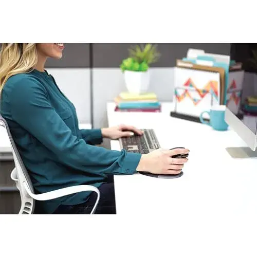 Fellowes 9894901 Mouse Vertical Wireless Laser Ambidextrous Preto, Prateado