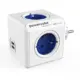 Ficha Tomada Powercube 4x 16A 2x Usb Azul