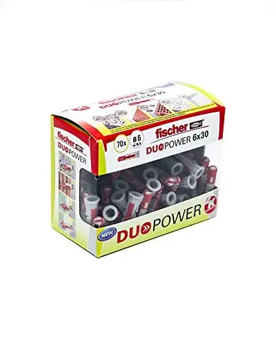 Fischer Bucha Duopower 6×30 mm de nylon cinza