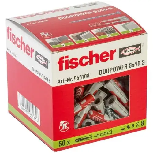 Fischer Bucha Duopower 8x40s Nylon Cinza