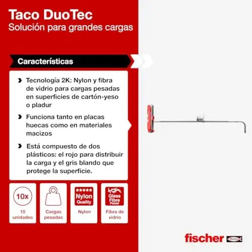 Fischer Bucha Duotec 10 Unidades Nylon Fibra de Vidro