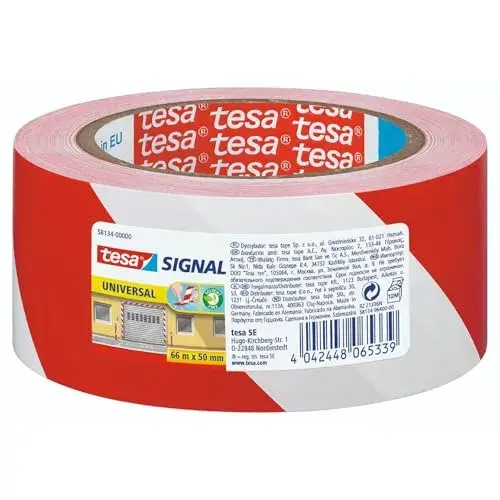 Fita de Sinalização PP Vermelho/Branco 50mmx66m