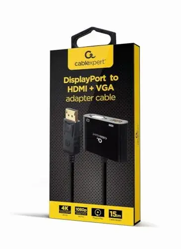 Gembird A-DPM-HDMIFVGAF-01 Cabo Adaptador DisplayPort Macho para HDMI Fêmea 0,1m