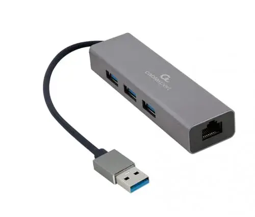 Gembird HUB USB A-AMU3-LAN-01 para 3 portas USB-A