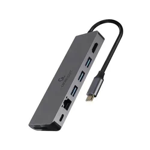 Gembird HUB USB-C 5-in-1 Multiport com Ethernet 4K USB Power Delivery