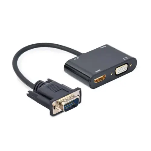 Gembird NXCDP04 Cabo Adaptador VGA para HDMI + VGA 0,15m Preto