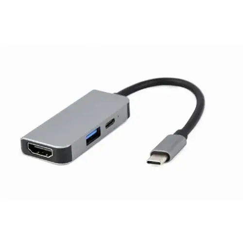 Gembird RIV008 Adaptador USB-C 3 em 1 USB HDMI PD 3 portas