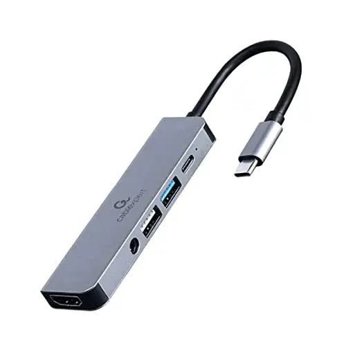 Gembird RIV009 Adaptador USB-C 5-in-1 Hub HDMI PD Áudio Stereo