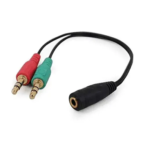 Gembird Adaptador Microfone e Auscultadores Jack 3,5mm Stereo