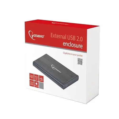 Gembird EE2-U2S-5 Caixa para Disco Rígido 2,5″ Preto