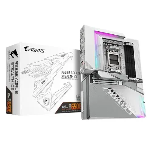 Gigabyte B650E AORUS STEALTH ICE AMD Ryzen Socket AM5 Preto DDR5 PCIe 5 Wi-Fi 7