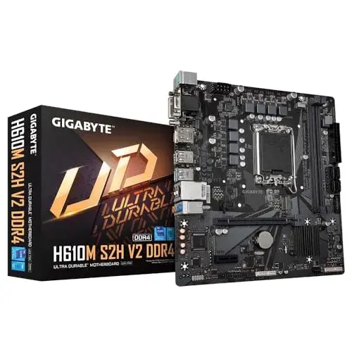 Gigabyte H610M S2H V2 DDR4 Intel H610 2 Slots Castanho Motherboard