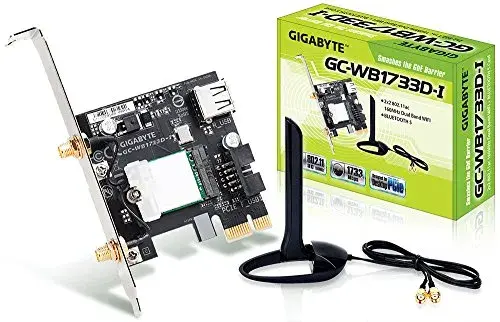Gigabyte WB1733D-I Placa de Rede WLAN Bluetooth 1733 Mbps Wi-Fi 5