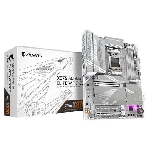 Gigabyte X870 AORUS ELITE WIFI7 ICE AMD AMD Ryzen 7000 Series DDR5 PCIe 5.0 Branca