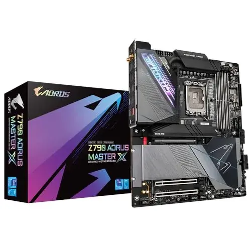 Gigabyte Z790 AORUS MASTER X Intel DDR5 192GB Preto Conectores blindados e sistema térmico avançado