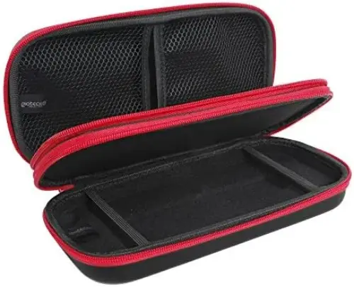 Gioteck Bolsa Protetora Premium para Nintendo Switch preto com fecho vermelho