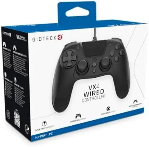 Gioteck VX4 Comando com Fio USB Para PS4 e PC Preto
