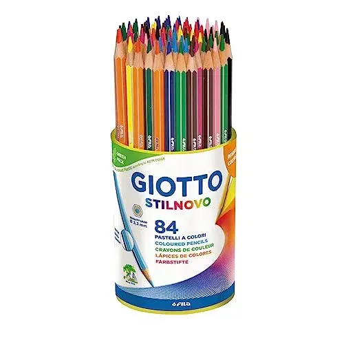 Giotto Lápis de Cor Stilnovo Hexagonal 18cm com Canto Prateado