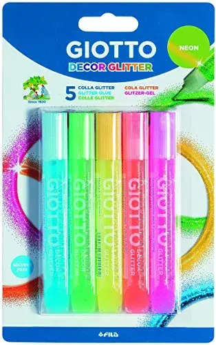 Giotto Marcadores Glitter Glue Neon 10,5ml Cinco Unidades