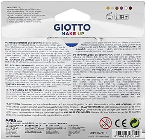 Giotto Lápis Facial Metalizadas 6 Cores