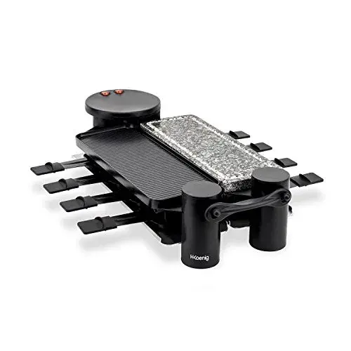 H.Koenig RP360 1200 W Cinzento/Preto Raclette 8 Pessoas