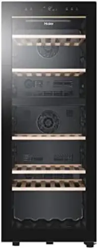 Haier HWS79GDG 79 Garrafas Preto Adega com Duas Zonas e Wi-Fi