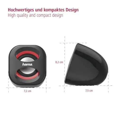 Hama Colunas 2.0 Sonic 3W Jack 3,5mm