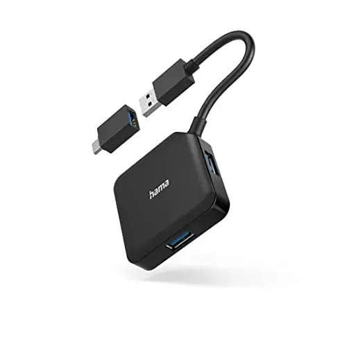Hama Hub 4 Portas USB 3.2 com Adaptador USB-C