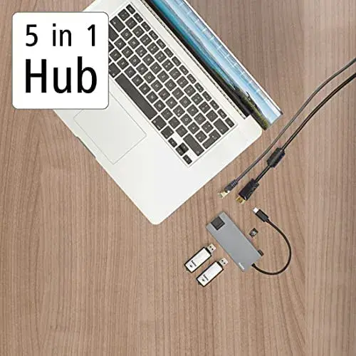 Hama Hub USB-C Multiport 5 Portas com HDMI e LAN