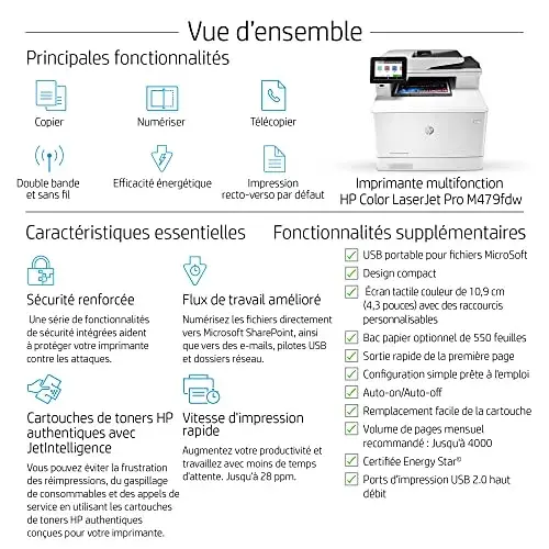 HP Color LaserJet Pro M479fdw Impressora Multifuncional Automática Frente e Verso Wi-Fi