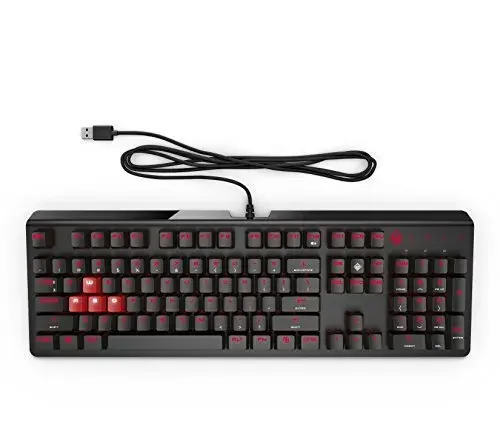 HP OMEN Keyboard 1100 Teclado Mecânico Iluminação LED com fios Vermelho