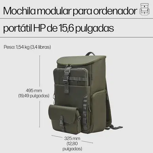 HP Mochila Modular 15,6″ Verde Poliéster Reciclado