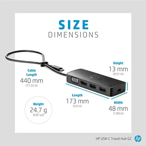 HP USB-C Travel Hub G2 Conectividade 7 portas