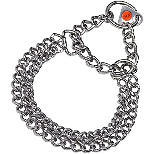 Hs Sprenger Coleira Duplo Elos Prateado 60 cm