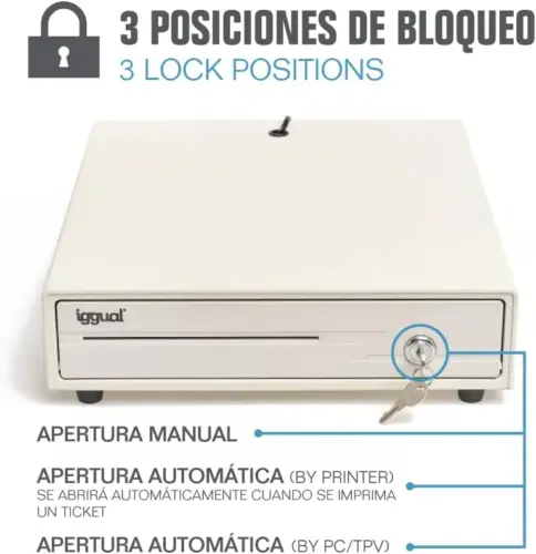 Iggual IRON-35 Gaveta de Dinheiro 42cm Branco