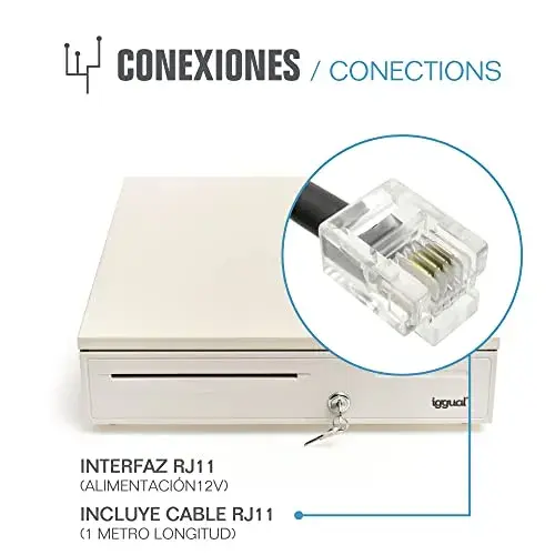 Iggual IRON-50W Gaveta de Dinheiro Automática Com Fechadura e Compartimentos